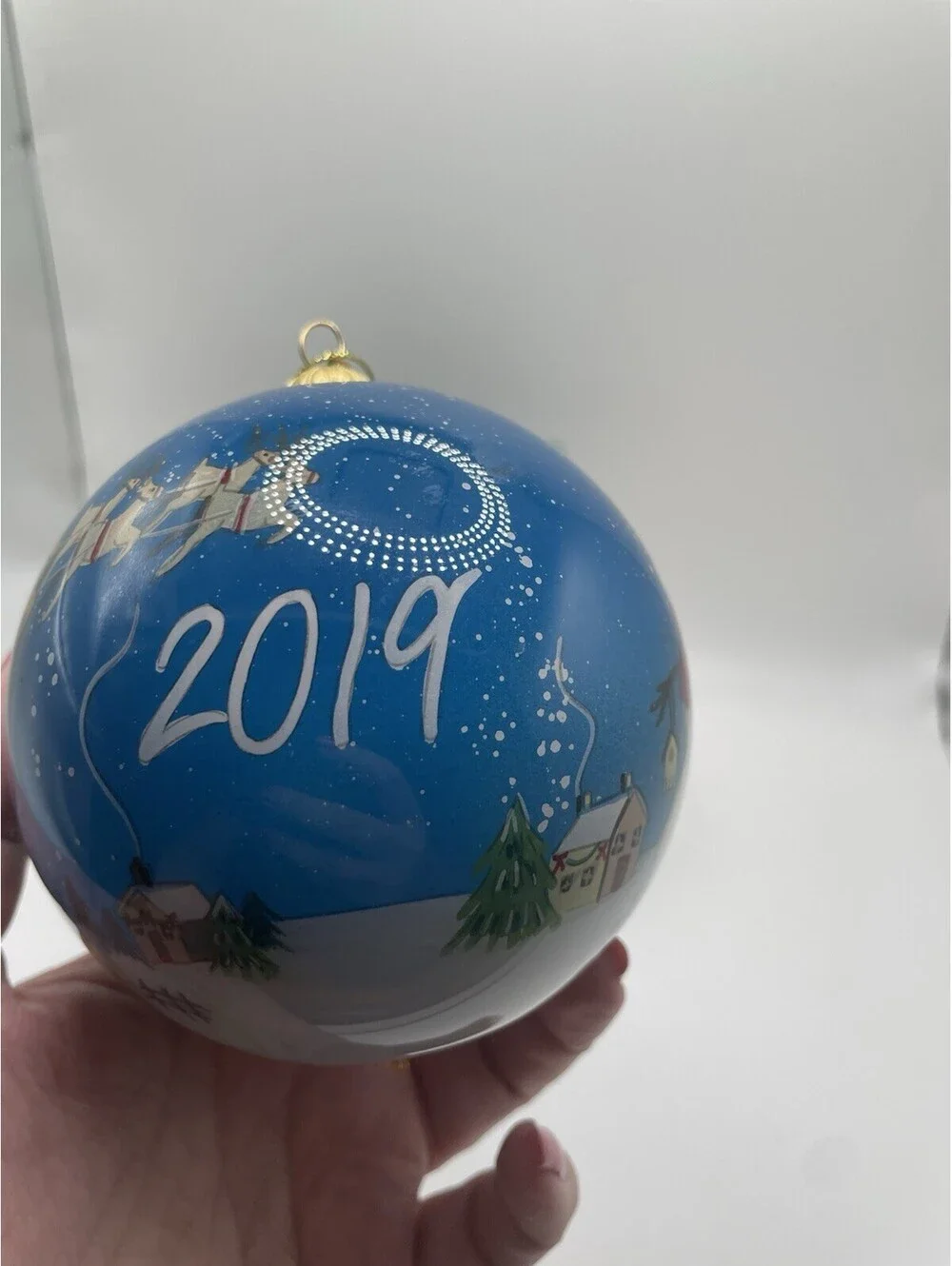 Pier 1 Imports Li Bien 2019 Santa And Reindeer Christmas Ornament with Box